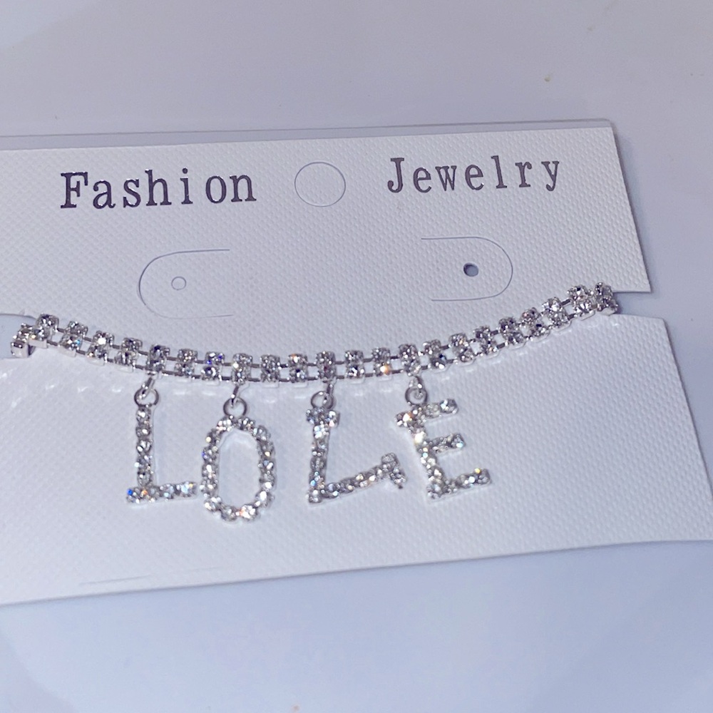 Silver Fashion Jewelry Anklet Crystal Glass
